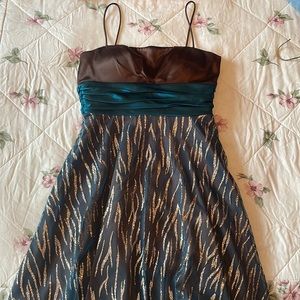 ⚡️ PRICE DROP ⚡️ Blue/Brown Sparkly Homecoming Dress